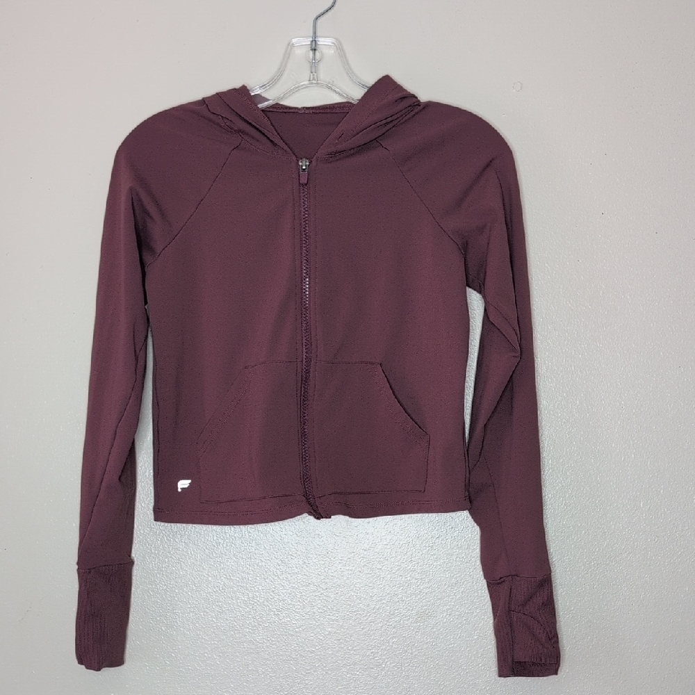Fabletic Women's Maroon Hooded Jacket Size S